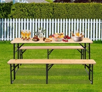 Table et chaise d'extérieur en bois massif pour la bière, pour le patio, la fête de la bière, table pliante et chaise longue