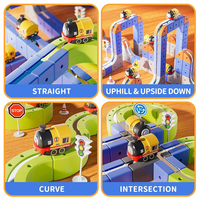 Jouets de voitures sur rail magnétique, circuit de course flexible pour enfants et tout-petits, ensemble de pistes à assembler soi-même, ensembles de trains électriques magnétiques