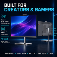 Ordinateurs Tout-en-Un D3 24 27 Pouces Écran Plat 1920x1080 Intel Core I3 I5 I7 DDR4 32 Go SSD 2 To Tactile Optionnel Caméra de Confidentialité AIO