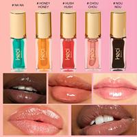 5 Warna Botanical Lip Oil Dengan Jojoba dan Vitamin E High Shine Glow Reviver Melembapkan Menenangkan Bibir Kering Non-Sticky Heci Lip Oil