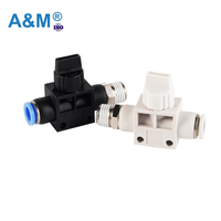 Vannes droites professionnelles Airmax HVSF pour machines industrielles, contrôle de vitesse, raccords pneumatiques rapides