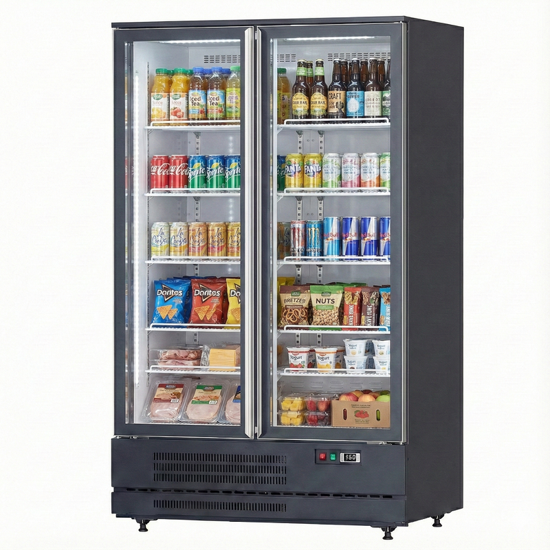 Commercial Vertical Display Freezer Slide Glass