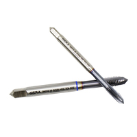 INOX-grifo de máquina DIN371 DIN 376 HSS TiCN recubierto con anillo azul, Forma B, máquina puntiaguda en espiral, herramienta de corte de rosca