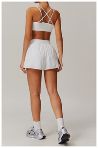 Joyyoung, pantalones cortos transpirables <span class=keywords><strong>2</strong></span> <span class=keywords><strong>en</strong></span> <span class=keywords><strong>1</strong></span> para <span class=keywords><strong>mujer</strong></span>, pantalones deportivos atléticos, pantalones cortos de entrenamiento de gimnasio de tenis de secado rápido con bolsillos - Product Image 6