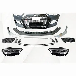 RS3 LOOKING FRONT BUMPER COMPLETE S3 BODY KIT FIT FOR A3 2017 2018 2019 auto spare parts cars accessories factory supplier