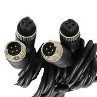 Connecteur de montage sur panneau pour câble électrique M12 M8 personnalisé, boîtier PVC étanche IP67, câble d'alimentation, connecteurs mâles et femelles 2, 3, 4 broches
