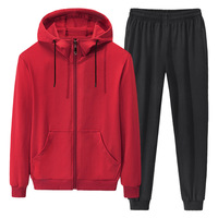 Survêtement d'hiver décontracté pour hommes Jogger Set XL Size Windproof Zipper Coat Hoodie Breathable Custom Design Sublimation Printed