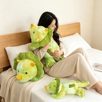 Almohada de Peluche de Triceratops Verde Degradado, Cojín de Dinosaurio Suave y Esponjoso para Sofá, Almohada para Dormir, Regalo para Niños Amantes de los Dinosaurios