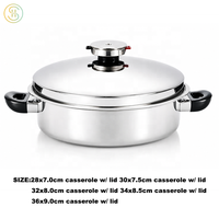 5 plis 304 aciers inoxydables casserole basse casserole jumbo poêle pour cuisine cuisson sécurité micro-ondes lave-vaisselle