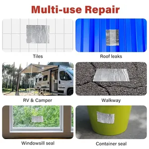 Ruban adhésif butyle en aluminium imperméable, adhésif caoutchouc simple face activé par l'eau pour réparation de toitures, vente en gros - Product Image 6