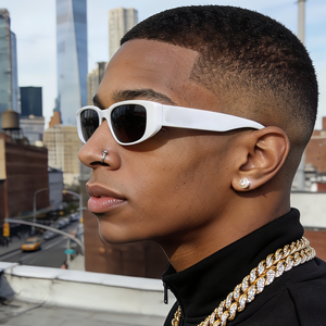 <span class=keywords><strong>Boucles</strong></span> <span class=keywords><strong>d</strong></span>'oreilles hip-hop en <span class=keywords><strong>argent</strong></span> sterling 925 serties de zircons cubiques 5A, plaquées <span class=keywords><strong>or</strong></span> 14 carats, hypoallergéniques, résistantes au ternissement - Product Image 4