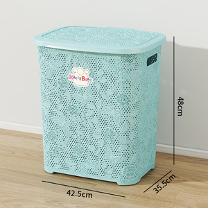 <span class=keywords><strong>Panier</strong></span> à <span class=keywords><strong>linge</strong></span> en plastique à motif floral avec couvercle, <span class=keywords><strong>panier</strong></span> de <span class=keywords><strong>tri</strong></span> et de rangement pour les vêtements sales de la mère et du bébé, <span class=keywords><strong>panier</strong></span> à <span class=keywords><strong>linge</strong></span> en plastique - Product Image 3