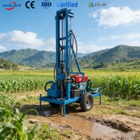 Foreuse hydraulique portable pour puits d'eau, profondeur 100m-200m, moteur diesel, machine de forage de petits trous