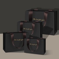 Luxuriöse Einkaufstaschen mit Goldprägung-Design, Langlebiger Griff, Kunstpapier-Kartonverpackung für Werbung und Kleinunternehmen