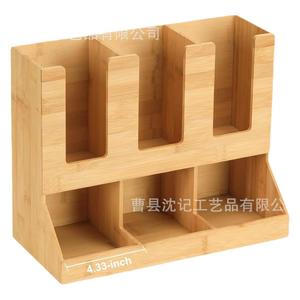 Support de rangement pour dosettes de café en bambou, 4,33 pouces, écologique, organisateur pour la maison et le bureau - Product Image 1