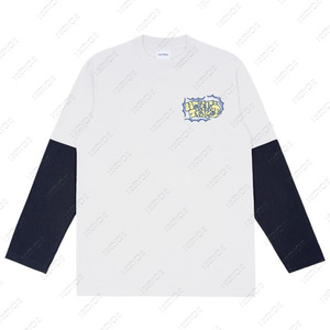 T-shirts Manufacturer Double Layered <b>Long</b> Sleeve Custom Logo Cotton <b>Tshirt</b> Blank Women's Streetwear Men T Shirts - Product Image 1