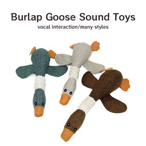 ของเล่นสุนัขทำจากผ้าลินินของเล่นสำหรับกัดแทะของสัตว์ขนห่านมีเสียงสำหรับสุนัขวัสดุผ้าฝ้ายใหม่ - Product Image 2