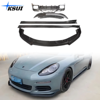 Kit carrosserie en fibre de carbone pour Porsche Panamera 970.2 2014-2016 : Lame avant, diffuseur arrière, jupes latérales et spoiler pour pare-chocs