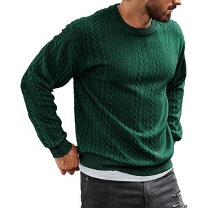 Custom Men's Oversized Crewneck <b>Sweatshirt</b> Casual Lightweight Pullover with 3D Embroidery Solid Pattern and <b>Long</b> Sleeves - Product Image 5