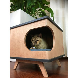 Maison pour animaux de compagnie multifonctionnelle de luxe écologique OEM ODM, toutes saisons, en contreplaqué imperméable, épaisseur 18 mm, pour chiens, style villa, pour salon - Product Image 1