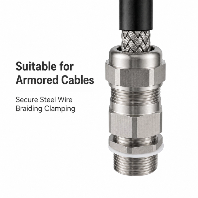 Explosion Proof Armoured Cable Gland Stainless Steel Brass Nickel Plated Cable Gland for Steel Wire Braided Armored Cable