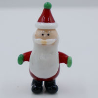 Figurine de Père Noël en verre d'art au chalumeau de Murano miniature personnalisée artisanat de Noël fait à la main avec style féerique