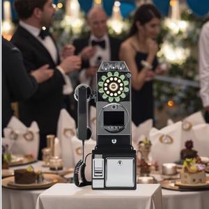 1080P HDビデオゲストブック壁に取り付けられたアンティーク電話カメラコード付き電話結婚式誕生日卒業メッセージ結婚式 - Product Image 2