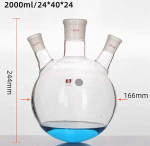 Fiasche in Vetro Borosilicato <span class=keywords><strong>3</strong></span>.<span class=keywords><strong>3</strong></span> Trasparente MEIWLABY di Alta Qualità, 2000ML, Fondo Stretto, Tre Colli Verticali Angolati - Product Image 3