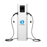 Stasiun Pengisian Daya Kendaraan Listrik (EV) Cerdas Komersial 14kW Dual Gun Baru dengan Dynamic Load Balancing, Tahan Cuaca IP65, dan Terpasang di Lantai
