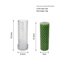 Moule à bougie en plastique PC fait main en spirale cylindrique, multi-tailles, vente directe d'usine en Chine