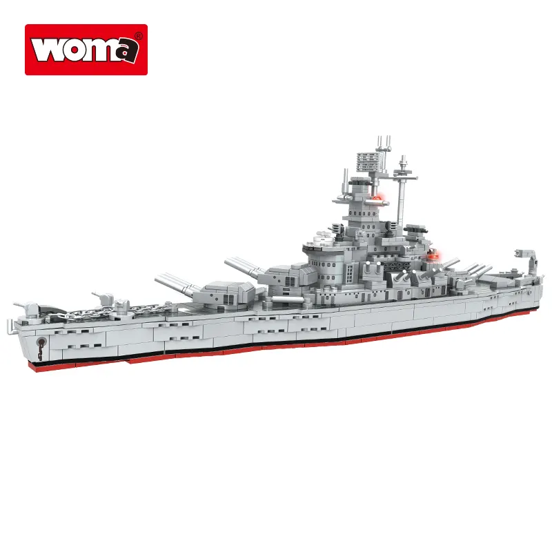 WOMATOYS家の装飾男の子の誕生日プレゼント戦争艦隊ボート船モデル戦艦収集可能な戦闘船ビルディングブロックレンガ