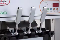 Nouvelle machine à crème glacée automatique fiable et durable - Facile à utiliser, 6 options d'ingrédients (Noix, Maïs), poudre de crème glacée à utiliser