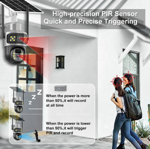 กล้องวงจรปิด V380 4G พลังงานแสงอาทิตย์ รองรับซิมการ์ด 4G หมุนได้ 360 องศา กันน้ำสำหรับภายนอกอาคาร ตรวจจับความเคลื่อนไหว ใช้แบตเตอรี่ กล้อง IP สำหรับการเฝ้าระวัง - Product Image 5