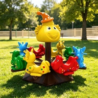 Manège pour enfants à 8 places en métal et plastique, carrousel de parc d'attractions extérieur pour hôtel de villégiature
