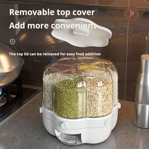Đa chức năng xoay hạt Dispenser với đo cup kín gạo lưu trữ cho nhà bếp sử dụng - Product Image 6