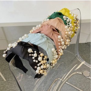 Fascia per Capelli <span class=keywords><strong>con</strong></span> Fiocco di Perle di Alta Qualità per Donne e Ragazze, Accessorio per Capelli Semplice e Tinta Unita, Stile Popolare, Offerta Promozionale - Product Image 3