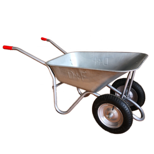 भारी ड्यूटी डबल-व्हील निर्माण व्हीलबारो 2-व्हील हैंड पुश ट्रोली व्हीलबैरो के लिए - Product Image 1