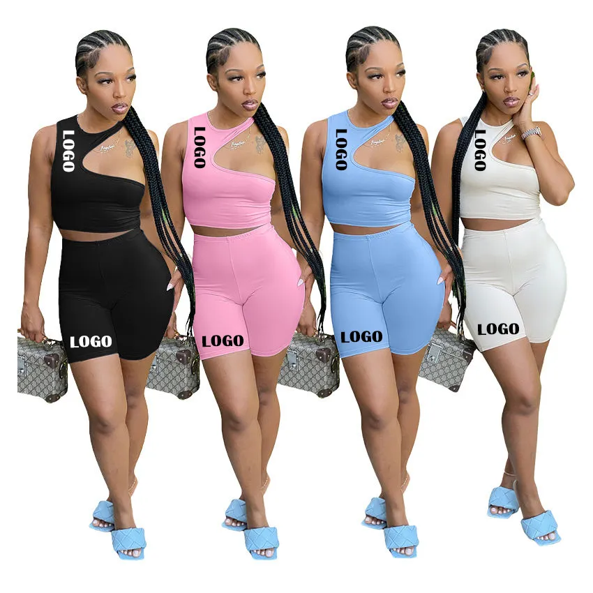 2023 Summer Sexy Slim Fit Knit 2 Piece Set Women Outfits Two Piece Set Women Clothing