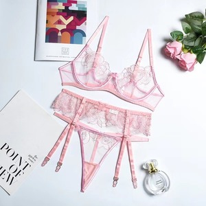 New Hot Transparent Embroidery Underwear Three Piece Hot Erotic <strong>Lingerie</strong> Women Sexy <strong>Lingerie</strong> <strong>White</strong> Underwear - Product Image 6