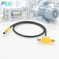 Kabel Koneksi T-Splitter M12 M-Code 6 Pin 2 Male 1 Female untuk Motor 3-Fasa, Otomasi Industri, Jaringan Distribusi Daya