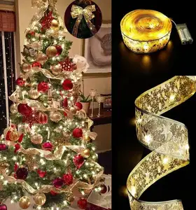 شجرة عيد الميلاد شريط زخرفي ضوء عيد الميلاد القوس ضوء B/O تعمل سلسلة الجنية ضوء