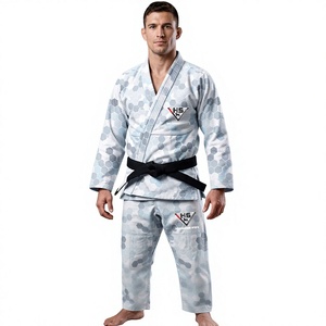 Kimono de BJJ H.S pour hommes, 100% coton, imprimé par sublimation, motif hexagonal, coupe ample, respirant, séchage rapide, Gi de lutte pour adultes, devant - Product Image 1