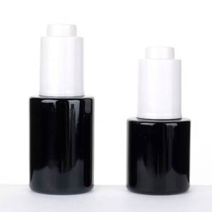 Flacon compte-gouttes en verre noir pour sérum ou huile à <span class=keywords><strong>barbe</strong></span>, avec bouton poussoir et compte-gouttes argenté, 20ml 30ml 2oz - Product Image 4