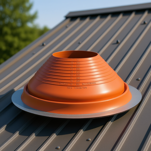 Base de Aluminio Redonda de 10 a 19 Pulgadas para Aplicaciones de Tuberías de Techo, con Protección de Silicona Flexible para Altas Temperaturas - Product Image 2