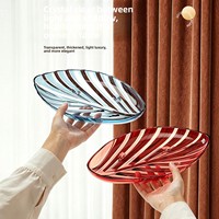 Bladsvormige plastic oplaadbare fruit schaal - duurzaam, grote capaciteit, minimalistisch & licht luxe design voor thuisdecoratie, geschikt voor serveren (OEN/ODN)