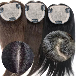 Bán Buôn Phụ Nữ Của 100% Brazil Trinh Nữ Tóc Topper Lụa Top Liên Kết Toupees Mềm Không Khí Lụa Ren Net Con Người Tóc Mảnh Với Những Tiếng Nổ - Product Image 4