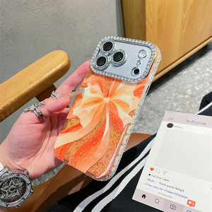 <span class=keywords><strong>Custodia</strong></span> per telefono in poliestere antiurto di lusso per ragazze, all'ingrosso, per <span class=keywords><strong>Redmi</strong></span> <span class=keywords><strong>Note</strong></span> <span class=keywords><strong>8</strong></span> <span class=keywords><strong>Pro</strong></span>, con diamanti arancioni, vestibilità perfetta al 100% - Product Image 3