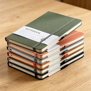 2026 PU Leather A6 <b>Notebook</b> Custom Logo Printing 100 Ivory White <b>Grid</b> Pages Wire-O Binding Macaron Color School Diary Gift - Product Image 1