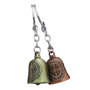 <span class=keywords><strong>2025</strong></span> Mới Tôn Giáo Năng Lượng Mặt Trời Đồng Xu Chủ Keychain Kẽm Hợp Kim Nổi Xu Hướng Thời Trang Đường Người Giám Hộ Xe Biker Xe Máy Chuông Trái Tim - Product Image 4