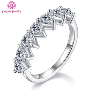 Đồ trang sức sang trọng mossanite 925 sterling Silver Ring nghìn tỷ Shape White Gold Plated moissanite engagement Rings đối với phụ nữ